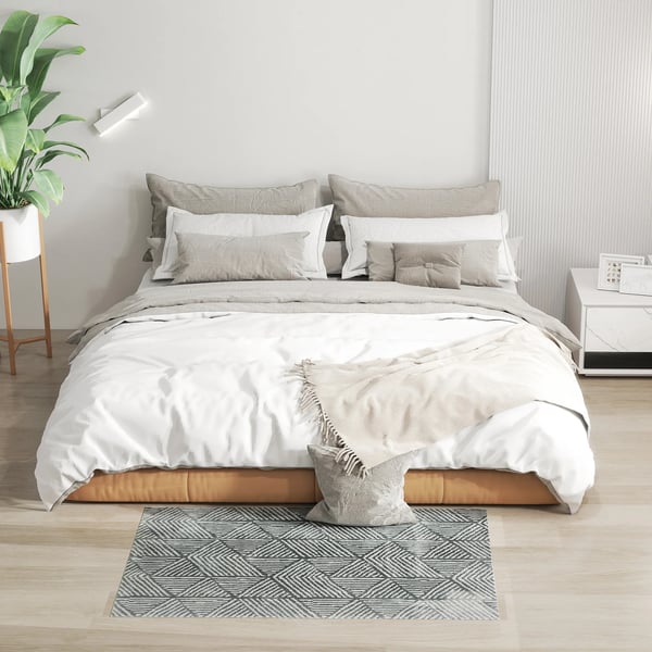 Tæppe til stue eller soveværelse, vaskbart, mørkegrå, 150 x 80 cm, moderne, 100% Polypropylen