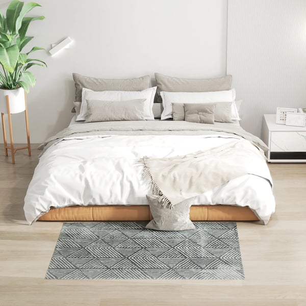 Tæppe 170x120cm Mørkegrå Polypropylen Moderne Stribet Gulvtæppe til Stue
