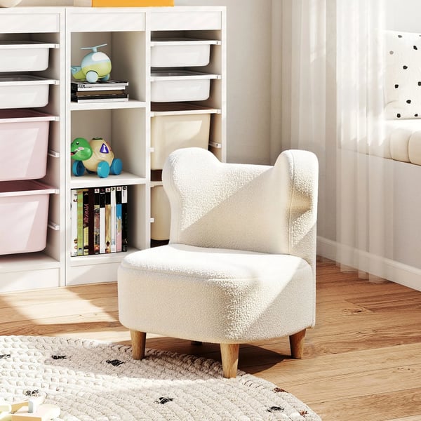 BFrnestol, Beige - Plysset SBstol med BjFrneFrer og FleecbetrFk