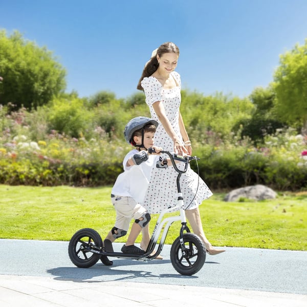 Børneløbecykel - Hvid, Justerbar, Store Hjul, Håndbremse, Stål/Plastik, 5-12 år
