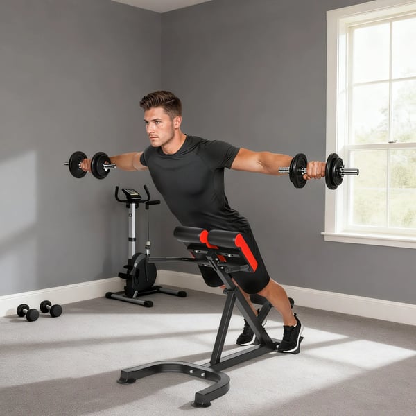 Justerbar Träningsbänk Ryggtränare Hyperextension Bänk Stål Konstläder Röd+Svart