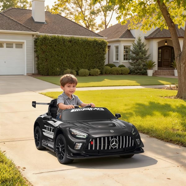 Mercedes Elbil fr barn, Svart - Licensierad 12V elbil med LED, musik, 2.4G fjrrkontroll, 3-8 r