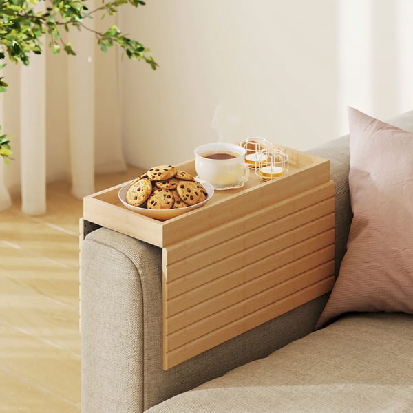 Armlænsbakke til sofa - Bambustræ