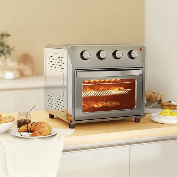Miniugn med Varmluft och Airfryer, 24L, 1600W, Silver, Rostfritt stål