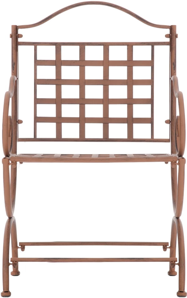 Lotta Uppsättning med 4 Trädgårdsstolar - Antikbrun Metall, Nostalgisk Design, Handgjort Järn