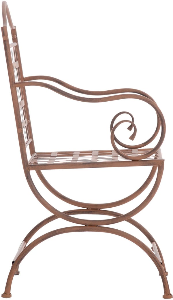 Lotta Uppsättning med 4 Trädgårdsstolar - Antikbrun Metall, Nostalgisk Design, Handgjort Järn