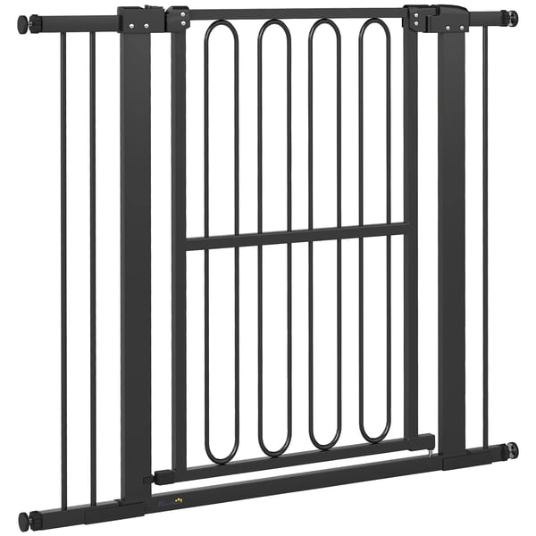 Hundegitter, Justerbar Dørsikring uden Boring, Sort Plastik, 76-104 cm