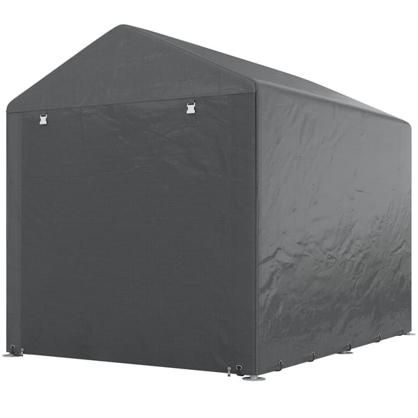 förvaringstält, mörkgrått, 1,6 x 2,18 x 1,72 m, garage tält med UV-skydd, dragkedjeförsedd dörr, vattenavvisande, förvaring för trädgårdsreds