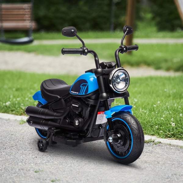 Børne Elmotorcykel, Blå/Sort, Plast, 1,5-3 km/t, 18-36 mdr