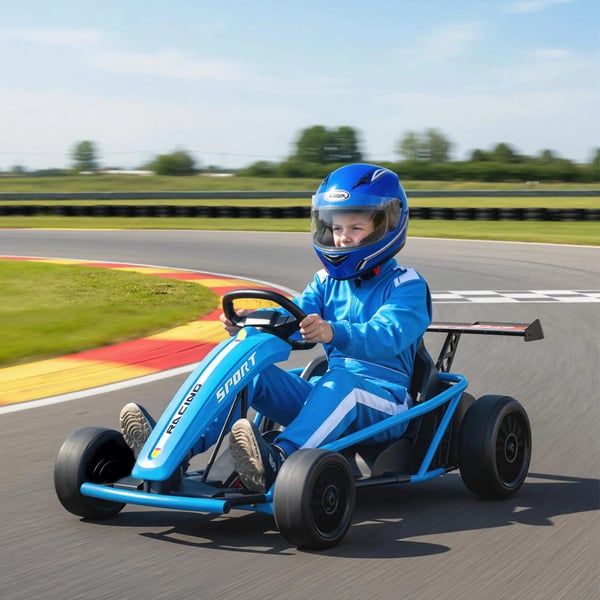 24V Elektrisk Gokart til børn med driftingfunktion, Blå
