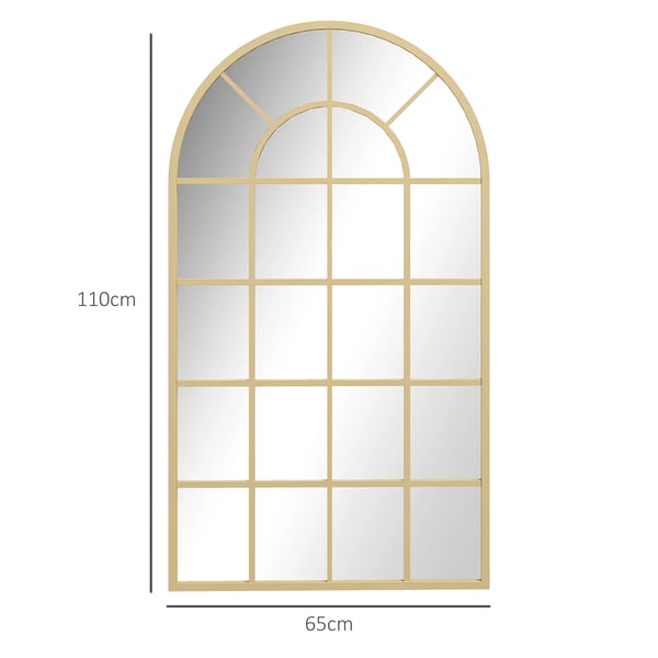 Vægspejl 110x65cm Dekorativt Spejl med Metalramme i Guld - Aluminium/Glas