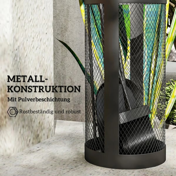 Eldstadsredskapsset 5 delar i metall, svart