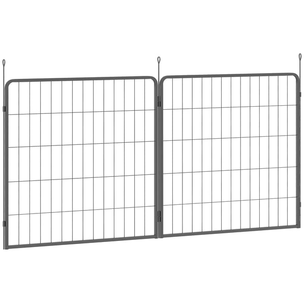 2-pack tillbyggnadspaneler för hundhage, 80x80 cm, stål, svart