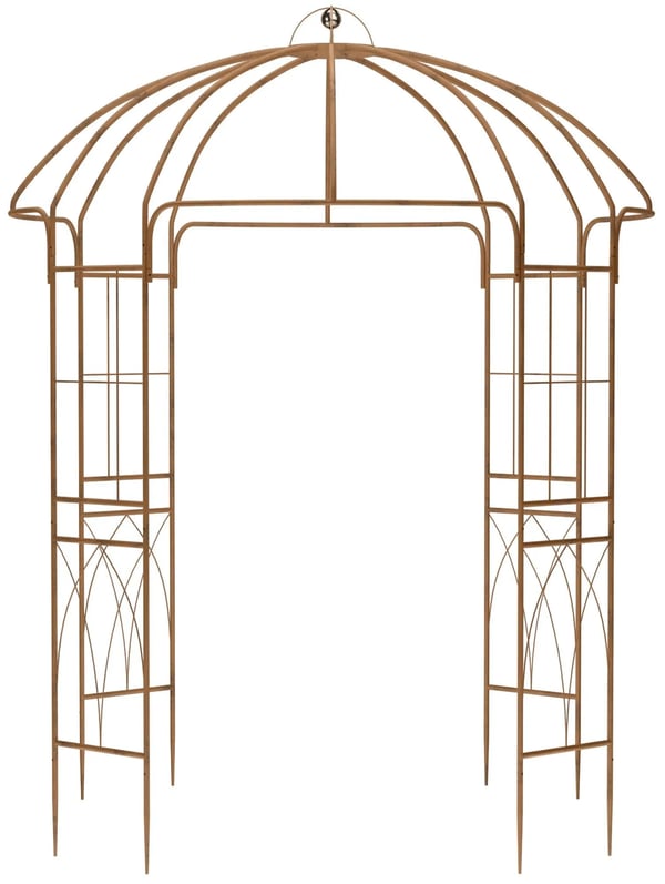 Rosenbue Keira - Havelspalier til klatreroser, pulverlakeret metal, brun, 200x200x270 cm