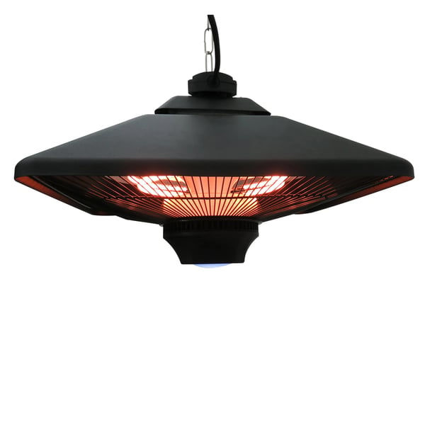 terrassevarmer loftvarmer varmelegeme fjernbetjening LED-belysning 2000W 43x43x25cm