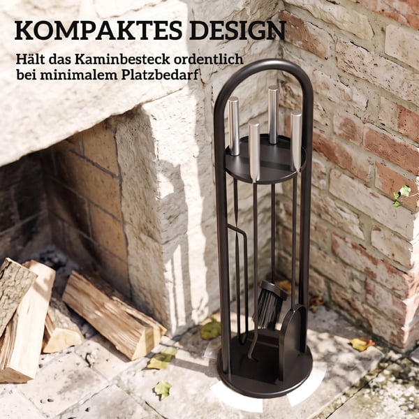 Eldstadsverktyg Set 5 Delar - Metall, Svart
