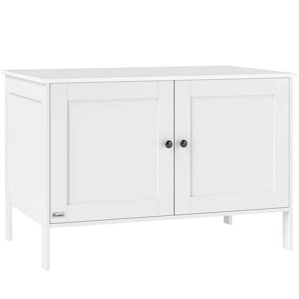 Kattlåda Möbel Vit MDF, Kattillbehör/sidobord för kattlåda, 80x51x54cm