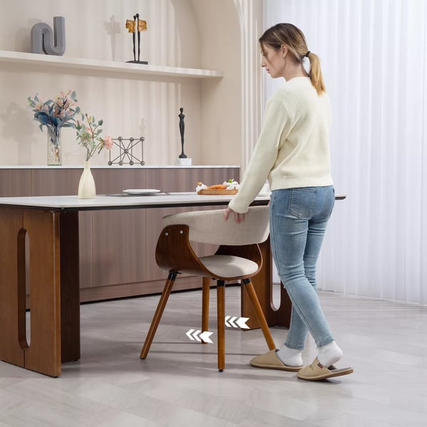 HOMCOM ruokatuoli, keittiötuoli selkänojalla, pellavamainen viimeistely, pehmustettu tuoli puisilla jaloilla ruokapöytään, beige