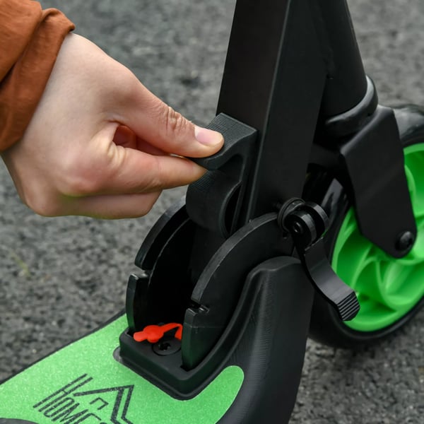lasten sähköpotkulauta, 120W, jopa 8 km/h, 6 km kantama, taitettava, vahvistettu nylon, vihreä/musta