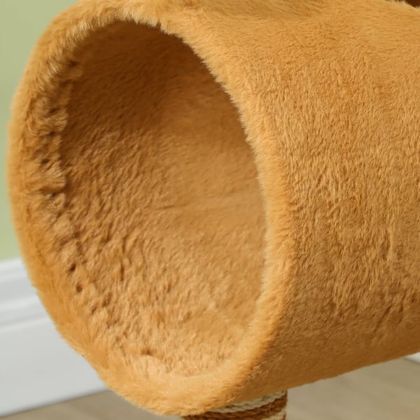 PawHut Kradsetre 98 cm Hjorte-kradsetre med hule, legbold og jutestammer - Brun