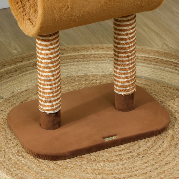 PawHut Kradsetre 98 cm Hjorte-kradsetre med hule, legbold og jutestammer - Brun