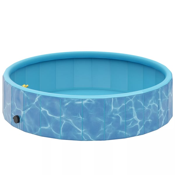 PawHut Foldbart Hundebadkar med Vandfald og Vandpude - Ø120 x 30 cm - Skridsikker Blå Plast til Hunde og Katte PawHut Foldbart Hundebadkar med Vandfald og Vandpude - Ø120 x 30 cm - Skridsikker Blå Plast til Hunde og Katte