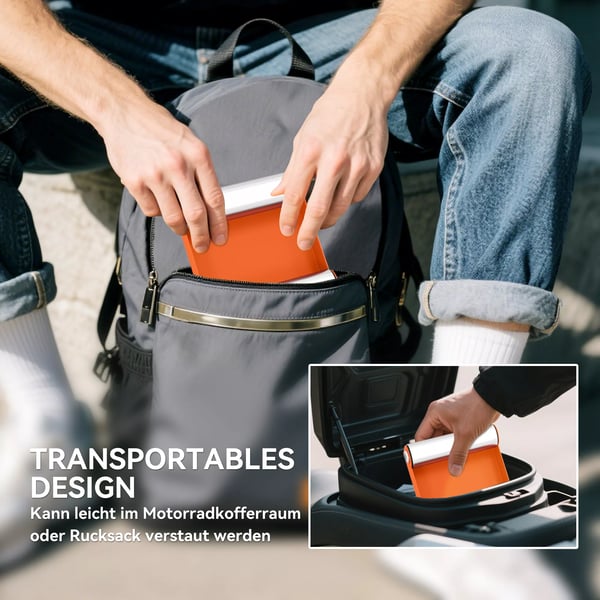 Motorcykel Rengøringsstander - Hjul Drejehjælp til Dækrensning & Kædesmøring - Aluminiumsruller - Orange