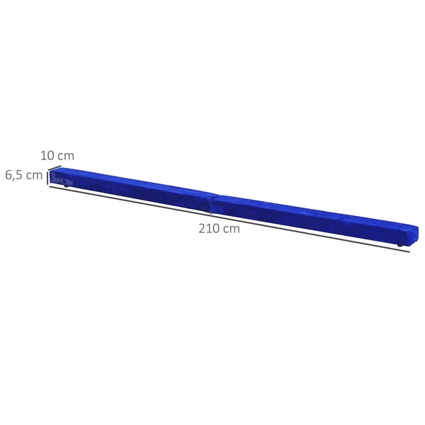 HOMCOM Hopfällbar Balansbalk för Träning, Blå, 210 cm, Polyester