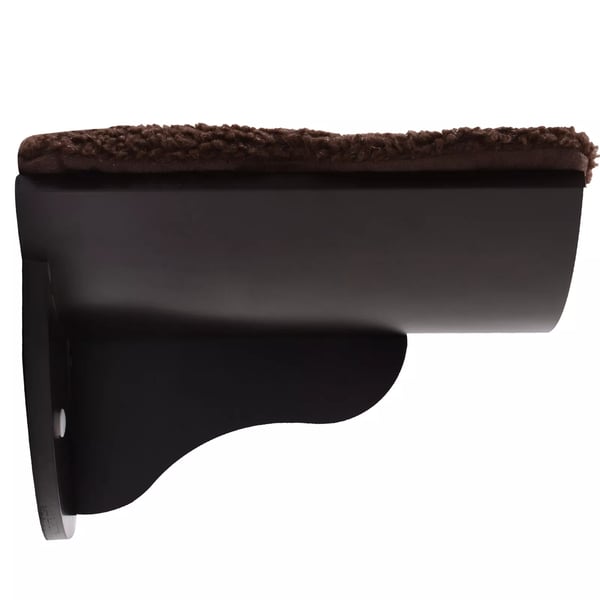 PawHut Væghængt Kæledyrshylde – Brun MDF med Plys – 41x28x21cm