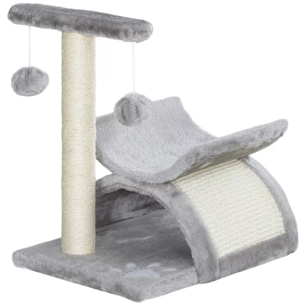 PawHut Kradsetre Kradsetre med Legetejsbold, Lysegra, L40xB30xH43 cm PawHut Kradsetre Kradsetre med Legetejsbold, Lysegra, L40xB30xH43 cm