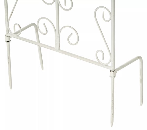 Valkoinen metallinen kiipeilyritilä kasveille, 122 cm korkea