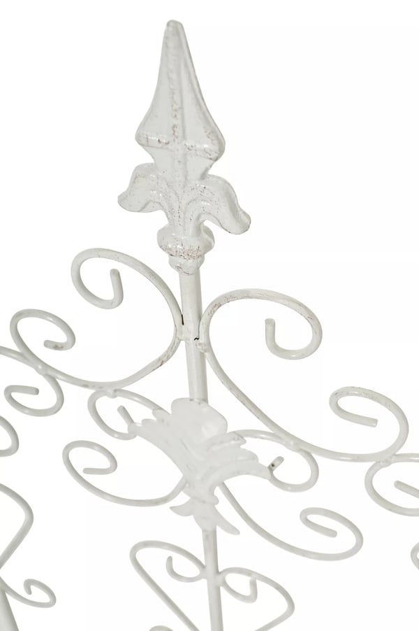 Valkoinen metallinen kiipeilyritilä kasveille, 122 cm korkea