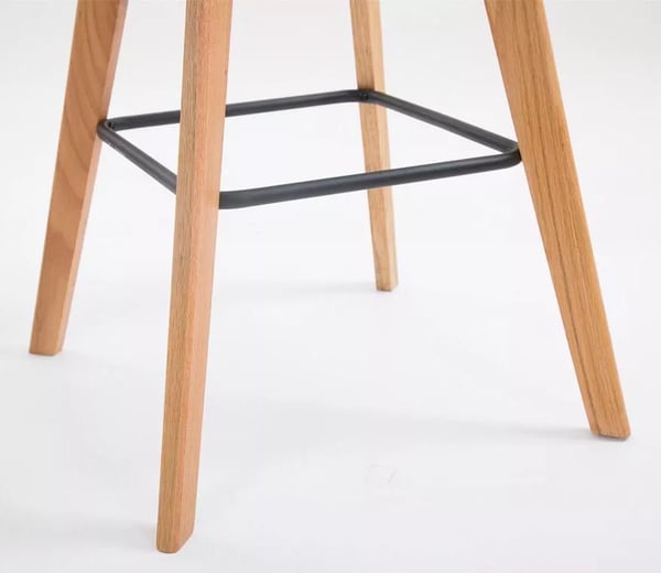 Set med 2 Metz Barstolar - Svart Plast sits, Ek Träram, 76cm Sitthöjd