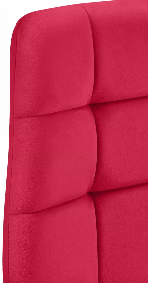 Tilde spisestol i rød velour med metalstel (55x45x84cm)