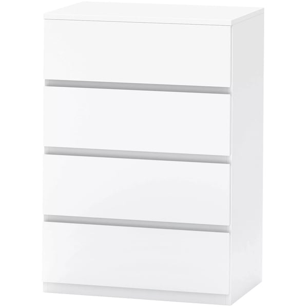 HOMCOM Kommode med 4 skuffer, kontorskab, hvid, 55 x 33 x 80 cm