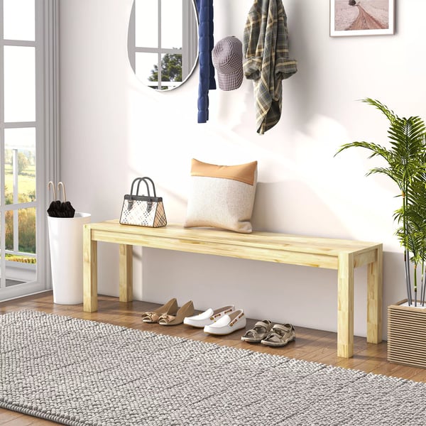Sittbänk i furu, lantlig stil, 3-sits köksbänk, Natur, 150x33x45 cm