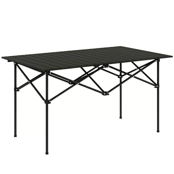 Outsunny Klapbord i Aluminium, Sort til Camping og Have, 95x55cm