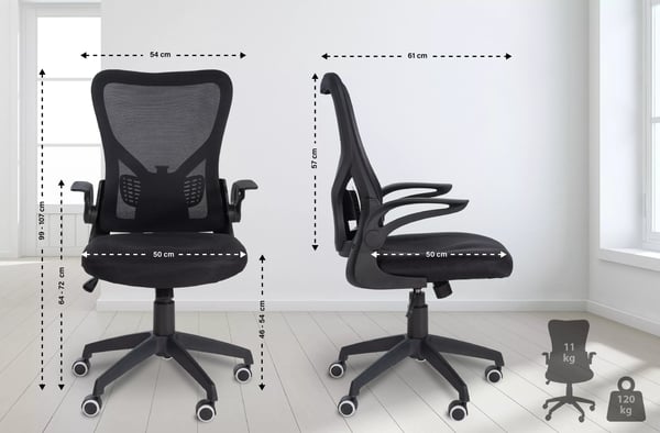 Toimistotuoli Hudson, Musta Verkko & Kangas, Muoviristikko, HDPE