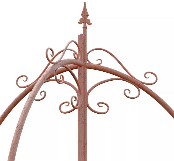 Flowton espalier i antik stil af metal til haven - brun, robust og holdbar til klatreplanter, nem montering