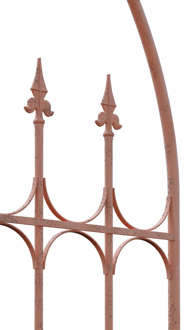 Flowton espalier i antik stil af metal til haven - brun, robust og holdbar til klatreplanter, nem montering