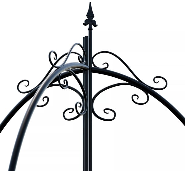 Flowton metallinen köynnöstuki, musta, antiikkityyli, 234 cm