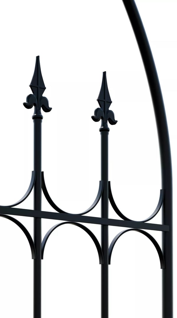 Flowton metallinen köynnöstuki, musta, antiikkityyli, 234 cm