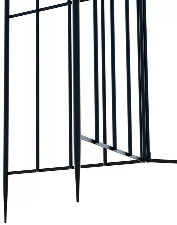 Flowton metallinen köynnöstuki, musta, antiikkityyli, 234 cm