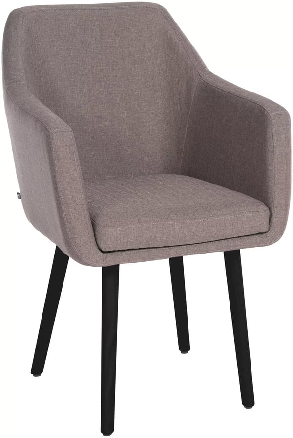 Tyylikäs kangastuoli Utrecht – taupe, puujalat