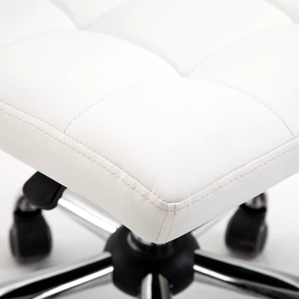 Ergonominen Toimistotuoli Keinonahka Valkoinen Pyörivä Korkeussäädettävä Tuoli