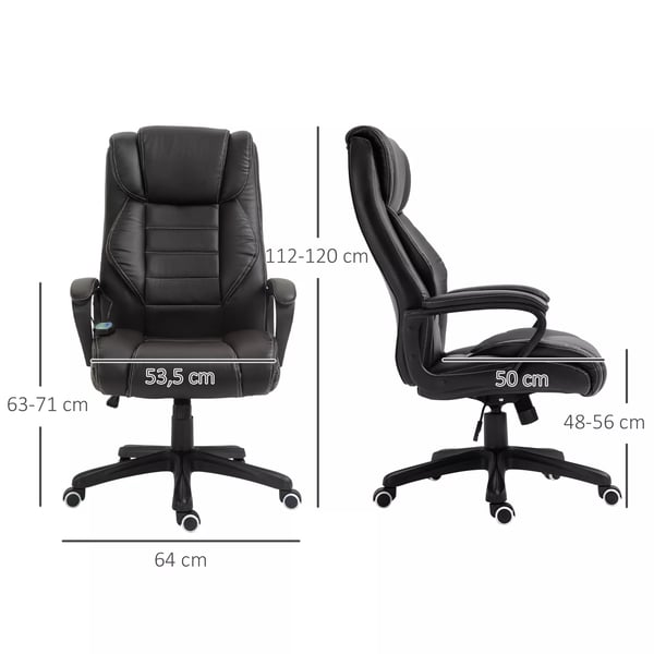 Vinsetto Ergonomisk Kontorstol med Massage - Kunstlæder, Brun