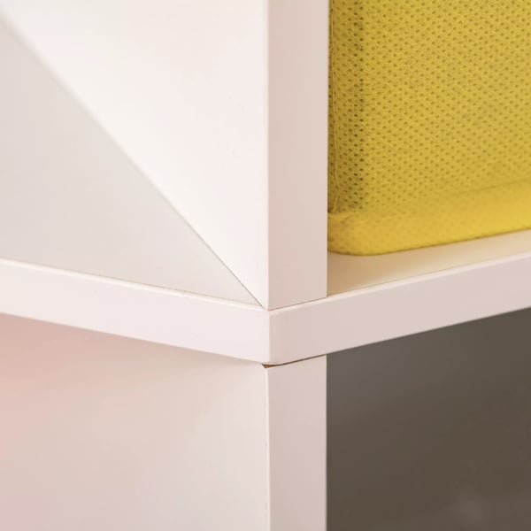 HOMCOM Hjørnehylde til Børn - Hvid MDF - 3 Opbevaringsbokse - 57,4x57,4x94 cm
