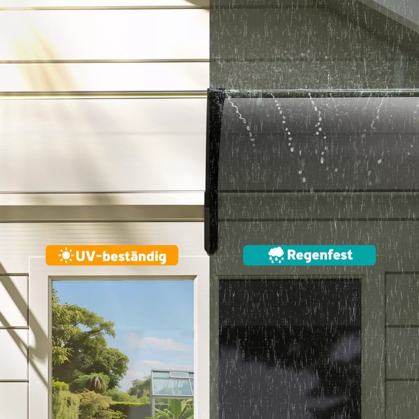 Dobbelt Markise til Dør - 75x195cm - Polycarbonat & Aluminium - Klar/Sort