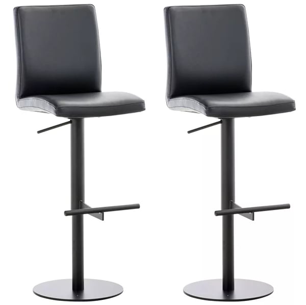 Set med 2 barstolar Cadiz konstläder svart