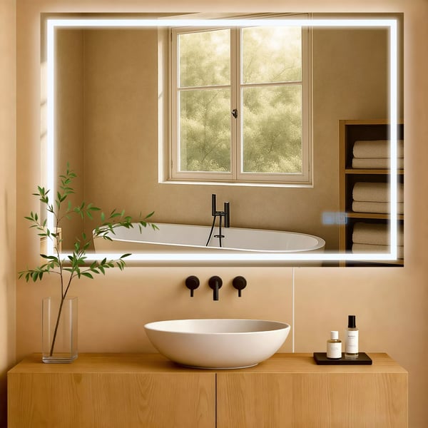 Jaffrey Badrumsspegel 70x100cm - Klart Glas, LED-belysning, Anti-imma, IP44